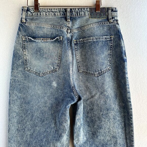 Free People We the Free Jeans Womens Size 31 Acid Wash High Rise Distressed Raw - Picture 10 of 13